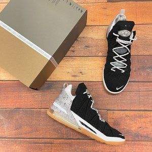 Nike Men's Lebron XVIII Black/White Basketball Shoes